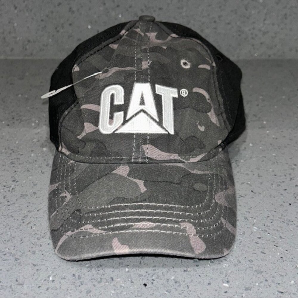 CAT Strapback Baseball Cap Multicolor OS Adjustable Camouflage Vented Holes NWOT